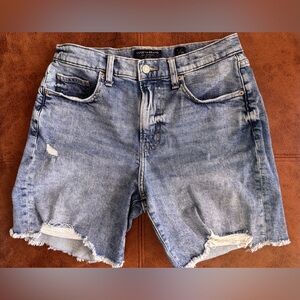 Lucky Brand Women's Distressed Light Blue Jean Dad Shorts